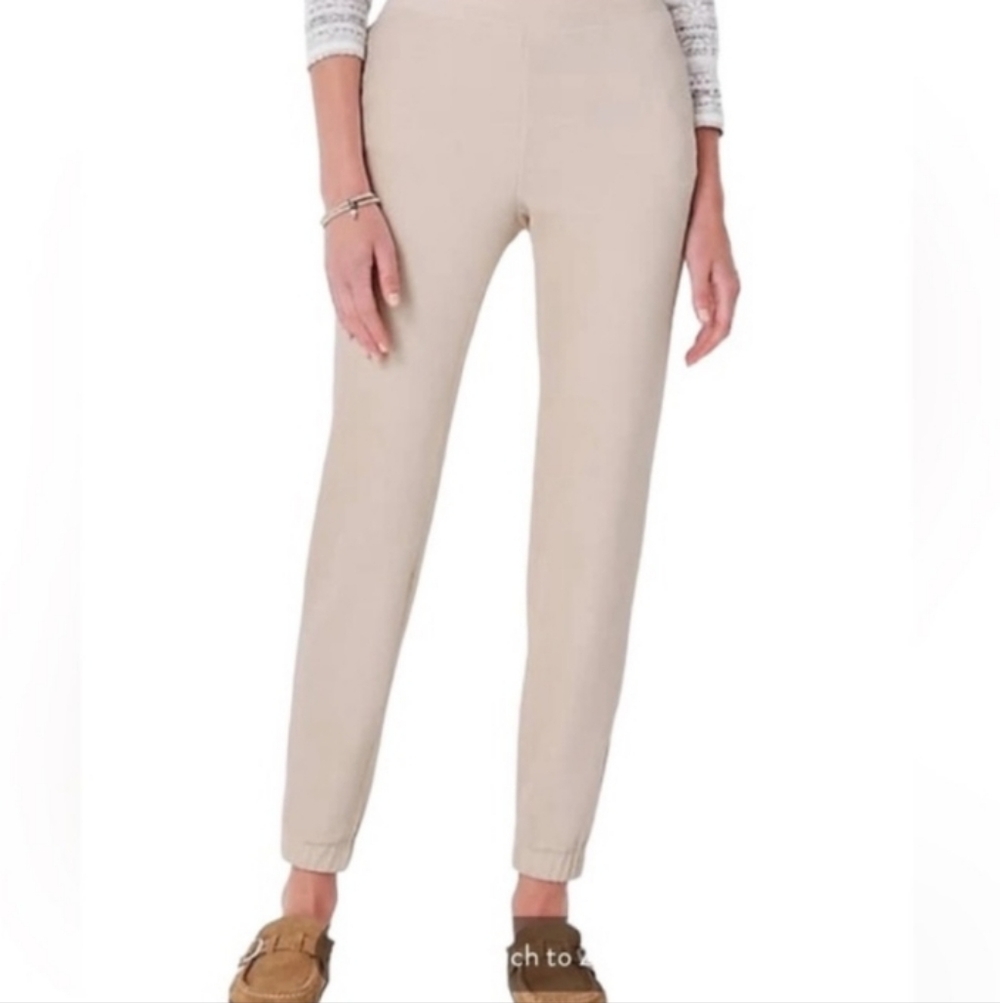 JJill Soft Ribbed Cream Joggers, 3X
